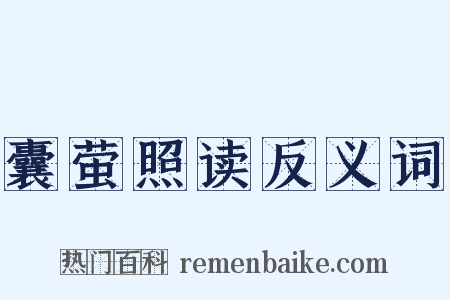 囊萤照读反义词是什么意思的图片